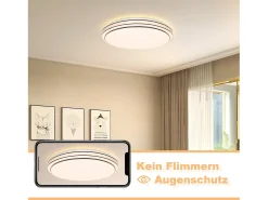 NETTLIFE Lámpara de Techo LED Dormitorio - Diámetro 27 cm Lámpara de Cielo Estrellado Lámpara Blanca cálida de 12 W Lámpara Redonda Moderna para
