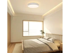 NETTLIFE Lámpara de Techo LED Dormitorio - Diámetro 27 cm Lámpara de Cielo Estrellado Lámpara Blanca cálida de 12 W Lámpara Redonda Moderna para