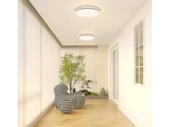 NETTLIFE Lámpara de Techo LED Dormitorio - Diámetro 27 cm Lámpara de Cielo Estrellado Lámpara Blanca cálida de 12 W Lámpara Redonda Moderna para