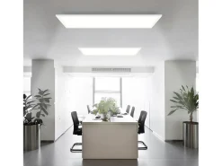 NETTLIFE Lámpara de Techo LED, 80 x 30 cm, 39W, 3000K Regulable, Plana, Lámpara con Control Remoto, Panel, Blanco, Lámpara de Escritorio para Cocina