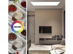 NETTLIFE Lámpara de Techo LED, 80 x 30 cm, 39W, 3000K Regulable, Plana, Lámpara con Control Remoto, Panel, Blanco, Lámpara de Escritorio para Cocina