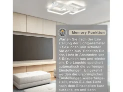 NETTLIFE Lámpara de Techo LED Metal Blanco 35W Lámpara de Salón Moderna Regulable con Control Remoto Lámpara de Diseño Cuadrada para Dormitorio