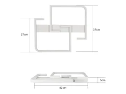 NETTLIFE Lámpara de Techo LED Metal Blanco 35W Lámpara de Salón Moderna Regulable con Control Remoto Lámpara de Diseño Cuadrada para Dormitorio