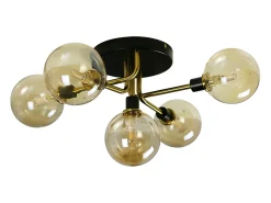 NETTLIFE Lámpara de Techo LED Sala de Estar Dormitorio con 5 Bombillas G9 Bolas de Vidrio Luz de Sala de Estar Dormitorio Lámpara de araña Interior