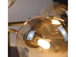 NETTLIFE Lámpara de Techo LED Sala de Estar Dormitorio con 5 Bombillas G9 Bolas de Vidrio Luz de Sala de Estar Dormitorio Lámpara de araña Interior
