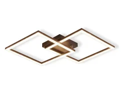 NETTLIFE Lámpara de Techo LED Sala de Estar Negro 3000K Blanco Cálido Lámpara de Dormitorio de Cristal Moderna 24W para Cocina Dormitorio Pasillo