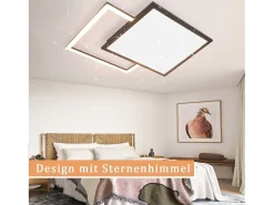 NETTLIFE Lámpara de Techo LED 46W Sala de Estar Lámpara de Moderna Regulable Negra con Diseño de Cielo Estrellado para Dormitorio Estudio Hotel