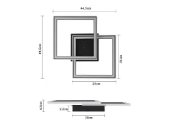 NETTLIFE Lámpara de techo LED RGB moderna para sala de estar, regulable con control remoto, 3000-6000 K, RGB moderna, 13