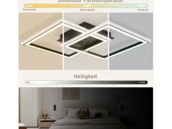 NETTLIFE Lámpara de techo LED RGB moderna para sala de estar, regulable con control remoto, 3000-6000 K, RGB moderna, 13