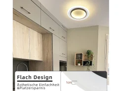 NETTLIFE Lámpara de Techo LED Blanca Lámpara de Redonda de 14 W 3000 K Blanco Cálido Lámpara de de Diseño Moderno Lámpara de Techo 23,5 cm para