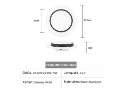 NETTLIFE Lámpara de Techo LED Blanca Lámpara de Redonda de 14 W 3000 K Blanco Cálido Lámpara de de Diseño Moderno Lámpara de Techo 23,5 cm para