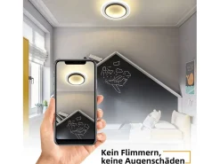 NETTLIFE Lámpara de Techo LED Blanca Lámpara de Redonda de 14 W 3000 K Blanco Cálido Lámpara de de Diseño Moderno Lámpara de Techo 23,5 cm para