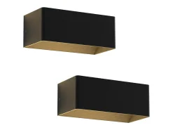 NETTLIFE Lámpara LED de pared interior - 2 en 1, Negro, 5W, Arriba/Abajo, 3000K Blanco cálido, Ajustable