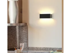 NETTLIFE Lámpara LED de pared interior - 2 en 1, Negro, 5W, Arriba/Abajo, 3000K Blanco cálido, Ajustable