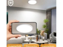 NETTLIFE Lámpara LED de techo plana para dormitorio, color negro, 18 cm, 15 W, no regulable, blanco cálido 3000 K