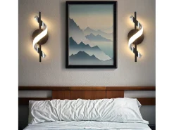 NETTLIFE, lámpara LED mural de interior, diseño moderno, lámpara para pasillo - habitación de 3000K, lámpara para jaula de escalera blanca cálida.