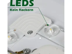 NETTLIFE Lámpara techo LED 15W, Dormitorio cielo estrellado 21cm, Blanca cálida, Estrella cuadrada, Decoración cocina, Niños, Oficina