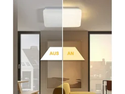 NETTLIFE Lámpara techo LED 15W, Dormitorio cielo estrellado 21cm, Blanca cálida, Estrella cuadrada, Decoración cocina, Niños, Oficina