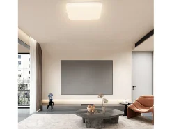 NETTLIFE Lámpara techo LED, cielo estrellado, control remoto, 37W, para dormitorio infantil, cuadrada 28cm, ideal para salón, cocina, pasillo.