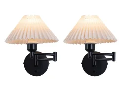 NETTLIFE Lote de 2 adhesivos, adhesivo interior vintage: Difusor E27, retroiluminación pared orientable, 40W.MAX, blanco, sin bombilla.