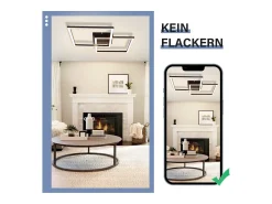 NETTLIFE luces de techo para salón, LED blanco cálido negro, 3000K, diseño moderno angular, 24W.