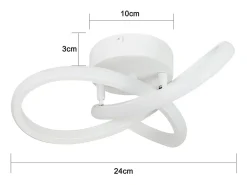 NETTLIFE Luz de Techo LED Blanca Moderna 3000K Blanco cálido 17W Lámpara de Dormitorio con diseño geométrico pequeño para Sala de Estar