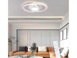 NETTLIFE Luz de Techo LED Regulable con Control Remoto 48W Blanco Diseño para el Salón Dormitorio Lámpara Moderna para Cocina Oficina