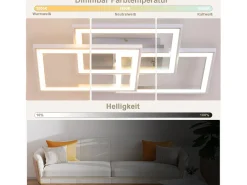 NETTLIFE Luz de Techo LED RGB Lámpara de Dormitorio Moderna Regulable con Control Remoto 45W Geométrica para Sala Comedor