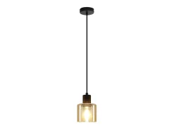 NETTLIFE Mesa de comedor suspendida, lámpara colgante vintage, colgante E27, colgante negro, 1 bombilla retro industrial.