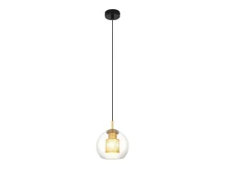 NETTLIFE Mesa suspendida para comedor de vidrio - 1 lámpara vintage E27 con una llama, lámpara de techo negra.