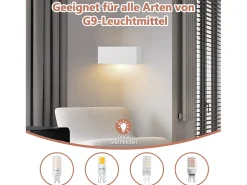 NETTLIFE Modern G9 Aplique de pared interior de yeso blanco para pasillo Escaleras arriba y abajo
