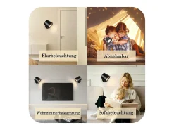 NETTLIFE Pack de 2 Lámpara de pared de jaula de metal interiores, lámpara de techo de metal ajustable moderna regulable de 360 ​​​​°, diseño negro