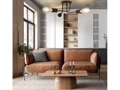 NETTLIFE Plafón 3 puntos negros Max.25W E27 vintage para salón dormitorio comedor estilo rústico industrial sin bombilla