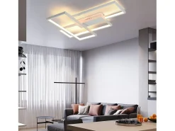 NETTLIFE Plafón LED Ajustable Moderno, Lámpara de Salón, Plafón Blanco, 65W.