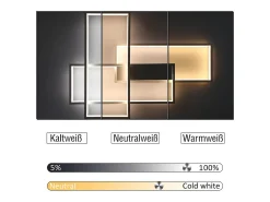 NETTLIFE Plafón LED Ajustable Moderno, Lámpara de Salón, Plafón Blanco, 65W.