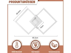 NETTLIFE Plafón LED blanco moderno de 24W y 3000K