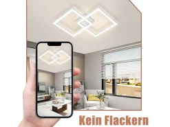NETTLIFE Plafón LED blanco moderno de 24W y 3000K