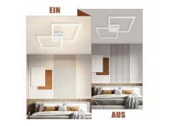 NETTLIFE Plafón LED blanco moderno de 24W y 3000K