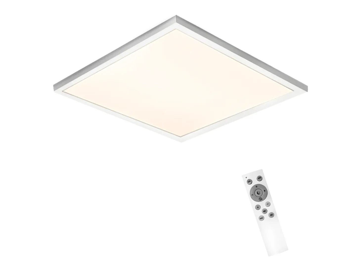 NETTLIFE Plafón LED Color Regulable 24W Blanco con Mando a Distancia Retroiluminación Cuadrado 45cm para Salón Dormitorio Cocina Habitación Infantil