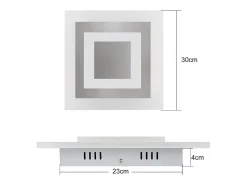 NETTLIFE Plafón LED: Lámpara de Salón 30 cm, Lámpara de Cocina Regulable 23 W, Lámpara Moderna con Mando a Distancia para Dormitorio