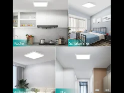 NETTLIFE Plafón LED Plano 23CM 6500K 18W Cuadrado Dormitorio Blanco LED Integrado Permanentemente