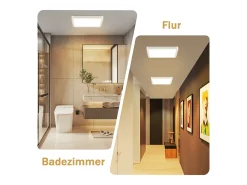 NETTLIFE Plafón LED Plano 23CM 3000 18W Cuadrado Dormitorio Blanco LED Integrado Permanentemente