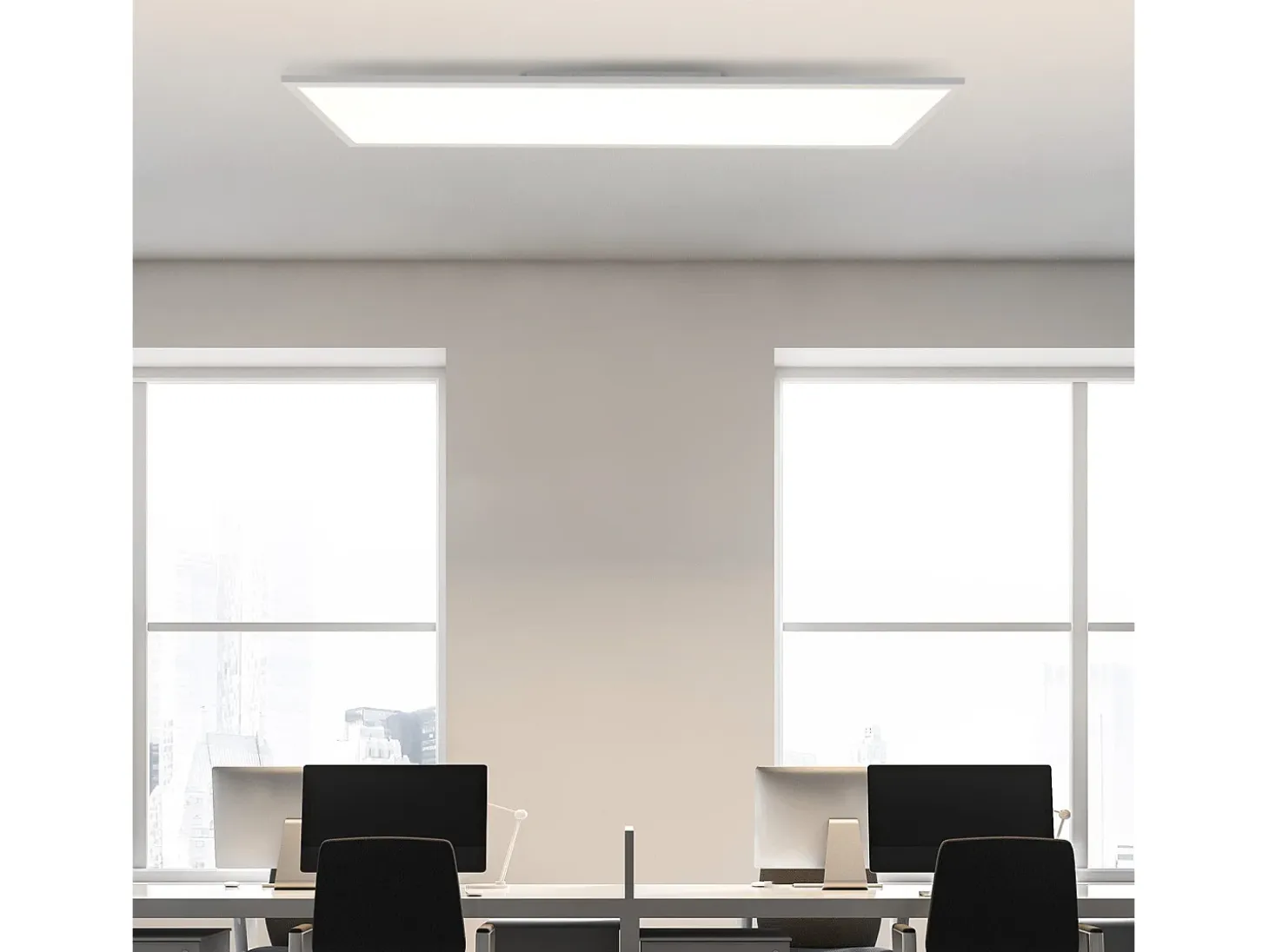 NETTLIFE Plafón LED regulable 100x25 cm, panel de techo plano largo con mando a distancia, blanco grande, 24W.