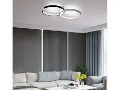 NETTLIFE Plafón LED 37W, 54x32x8,5cm Moderno Regulable con Mando a Distancia Lámpara de Salón de Diseño de Metal para Dormitorio Oficina