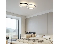 NETTLIFE Plafón LED 37W, 54x32x8,5cm Moderno Regulable con Mando a Distancia Lámpara de Salón de Diseño de Metal para Dormitorio Oficina