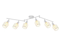 NETTLIFE Plafóndaro con 6 bombillas E14, luz de techo retroblanca orientable 350° LED.