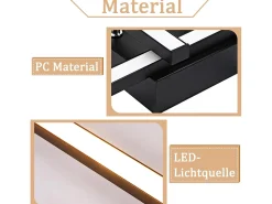 NETTLIFE, plafóndido LED blanco cálido, diseño moderno, 24 W, 3000 K