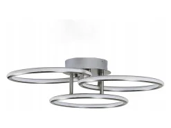 NETTLIFE Plafóndido LED Moderno, Diseño de Anillos, Luz Blanca Cálida 3000K, 41W, 3 Llames.