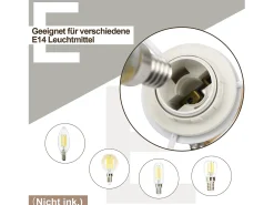 NETTLIFE Plafóner 1 Foco blanco de aspecto de madera - plafóner E14 orientable 350° con un máximo de 4 bombillas de 40w, moderno para sala, dormitorio, cocina.