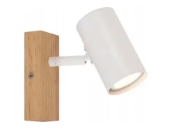 NETTLIFE Plafónero de techo, 1 bombilla, lámpara de pasillo de madera, pasillo blanco, moderno plafónero de metal, GU10, 350° para.